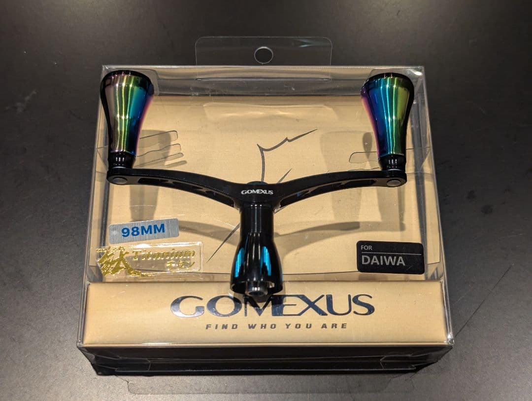 ゴメクサス ダイワ用 ダブルハンドル エメラルダスカラー 98mm チタンノブ