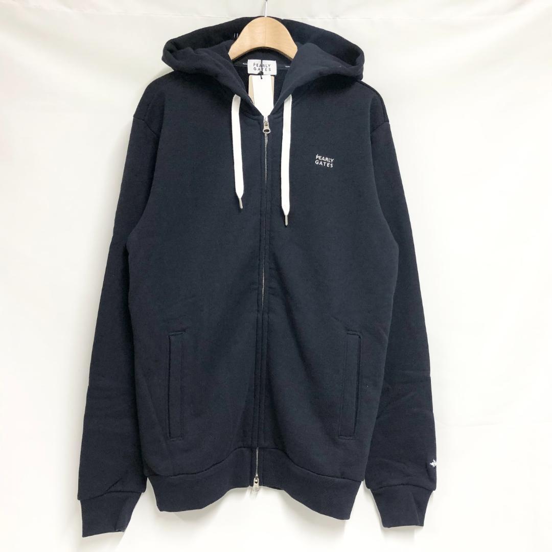 ○★新品未使用　PEARLY GATES　裏毛フルジップパーカー　4　ネイビー