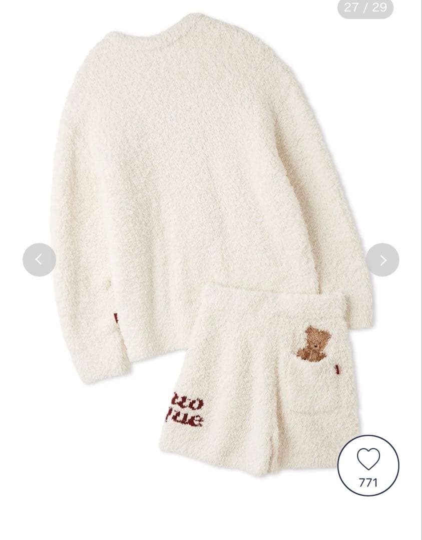 gelato pique スノーベアジャガードプルオーバー＆ショートパンツ