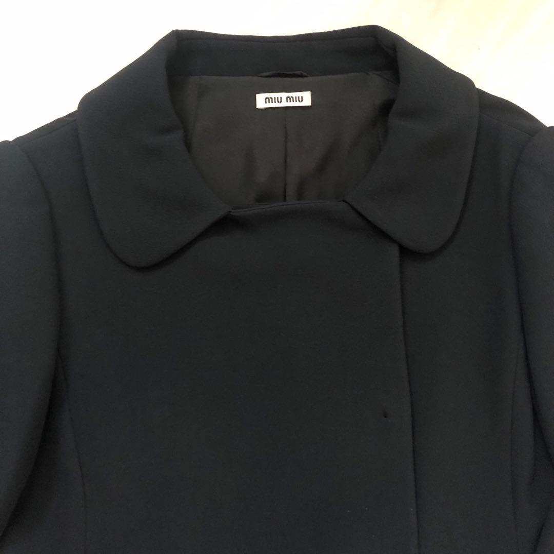 miu miu ミュウミュウ　ブラック ラウンドカラー　コート