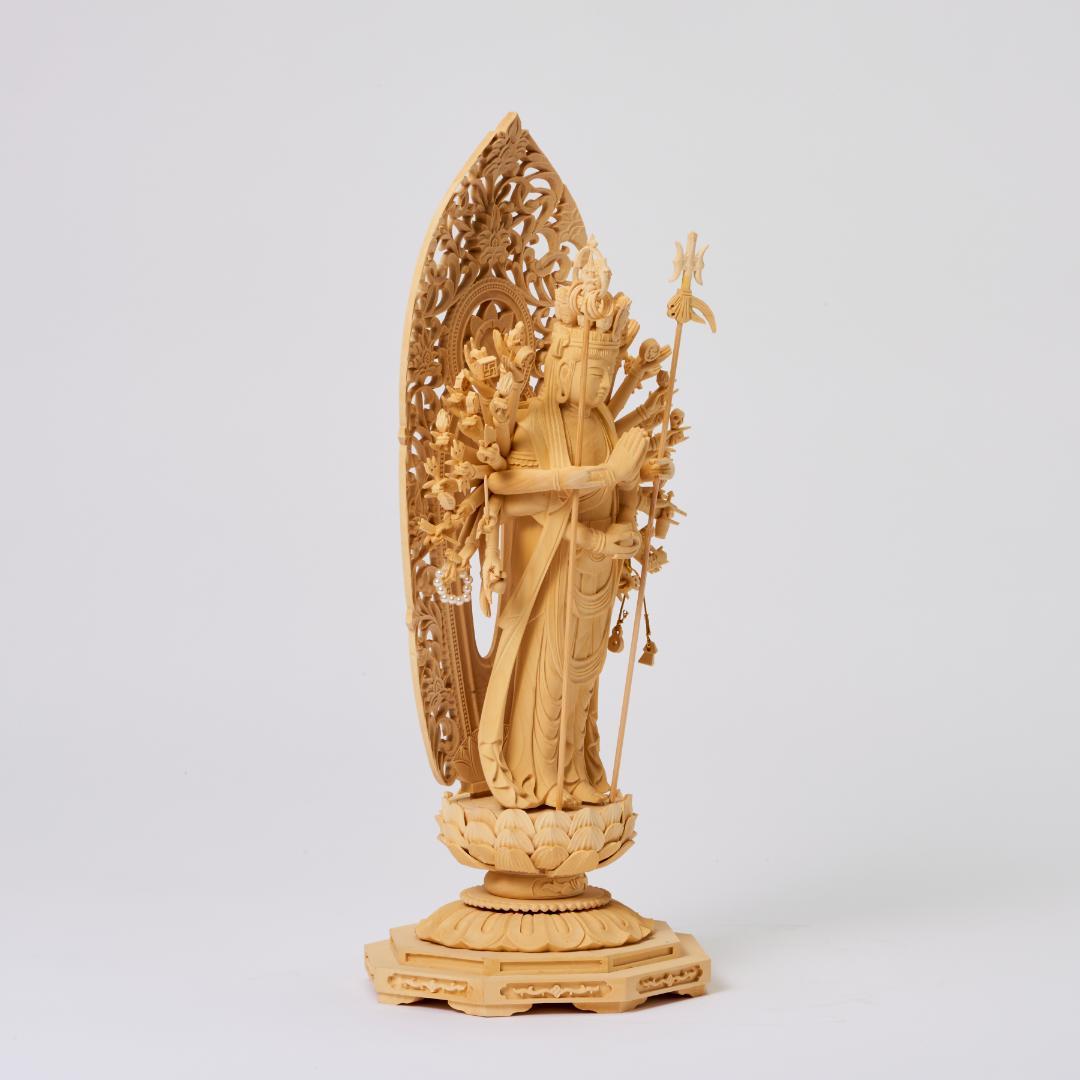 黄楊　６寸　立千手観音 #079