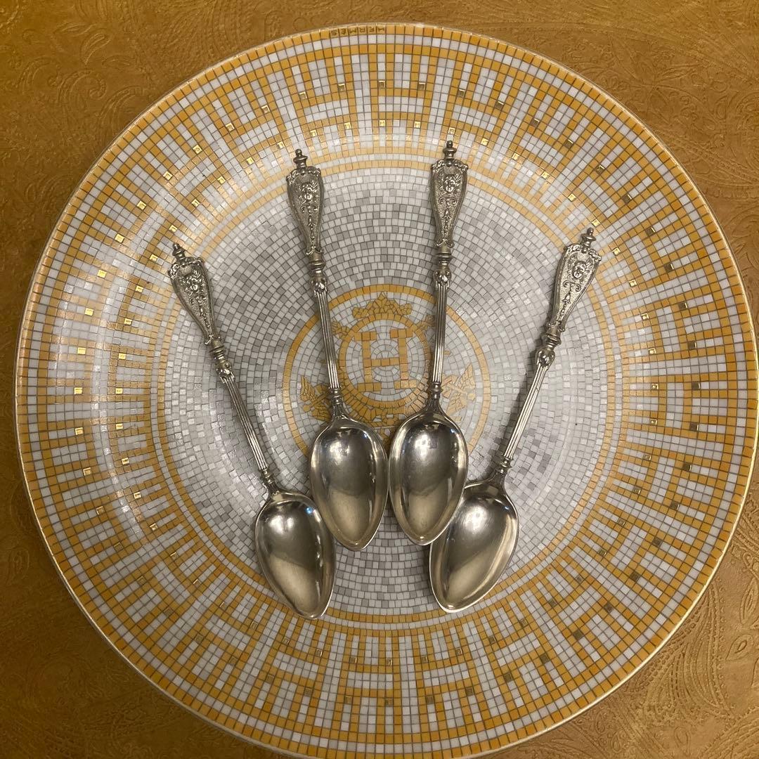 【純銀/約41g】ドイツ ティースプーン/12cm【マスカロン】