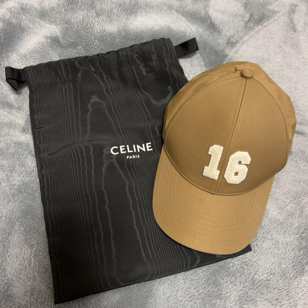セリーヌ.CELINE.帽子.キャップ.ナンバー16.No16.ベージュキャップ
