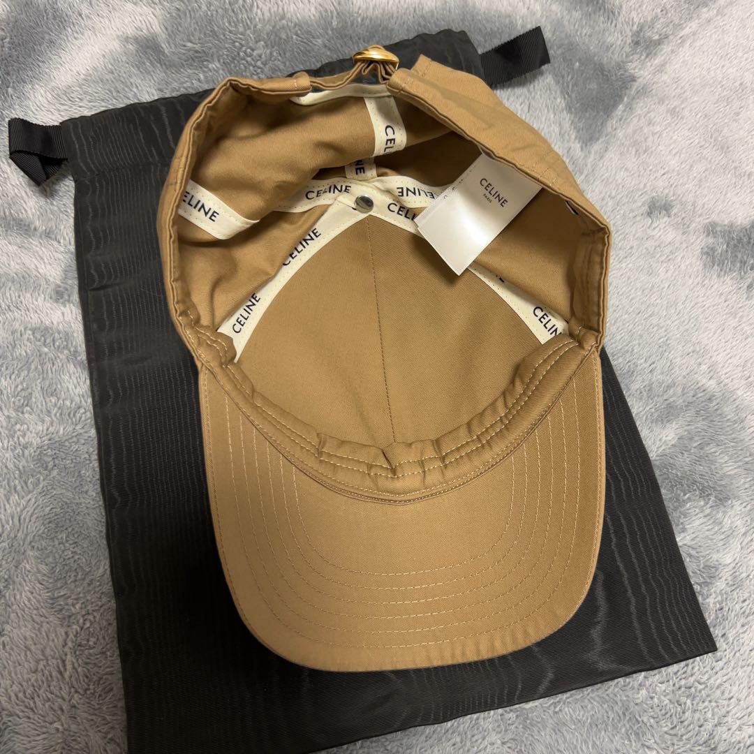 セリーヌ.CELINE.帽子.キャップ.ナンバー16.No16.ベージュキャップ