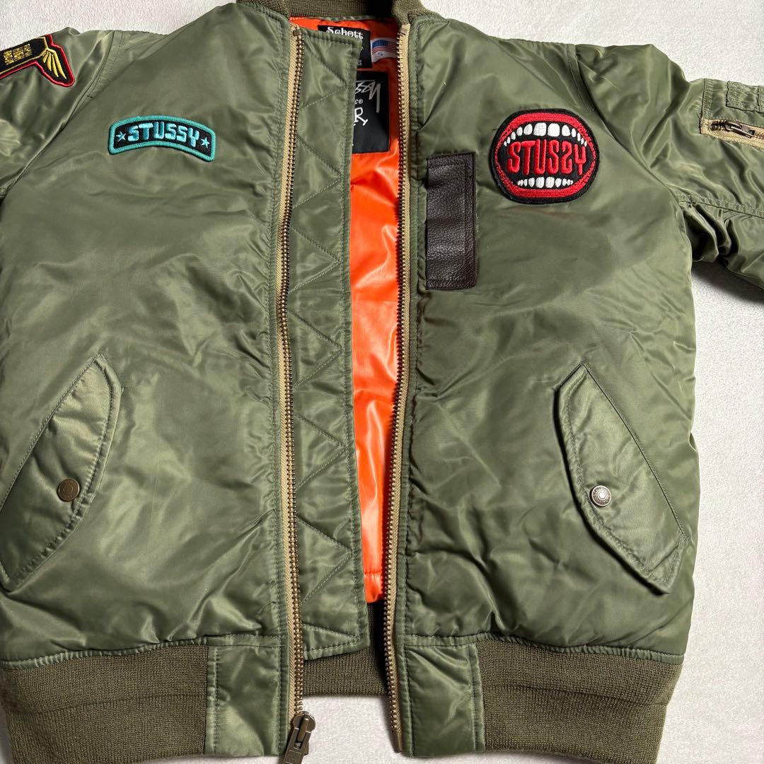 stussy schott ショット　コラボ　ma1フライトジャケット
