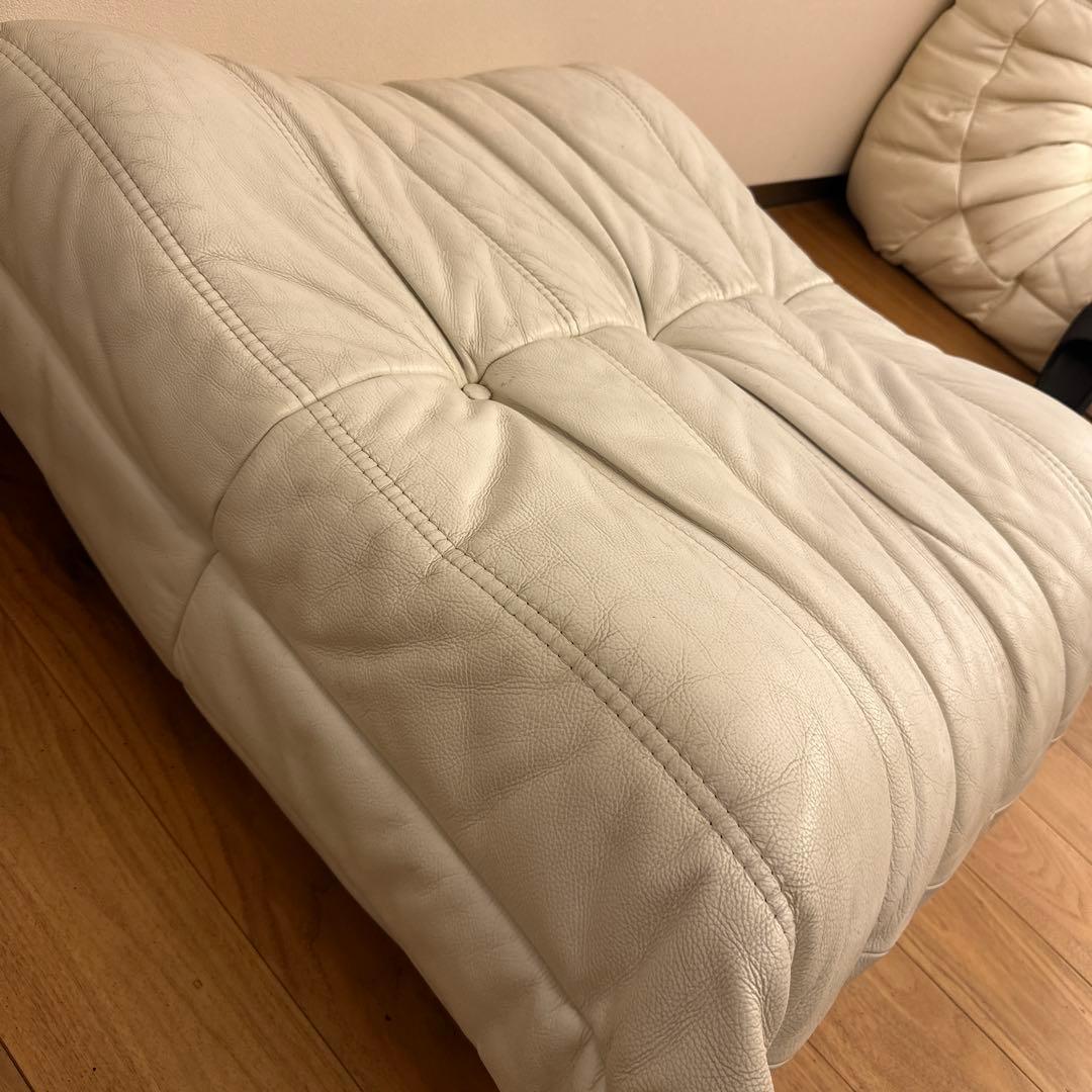 リーンロゼ　ホワイト皮革　オットマン