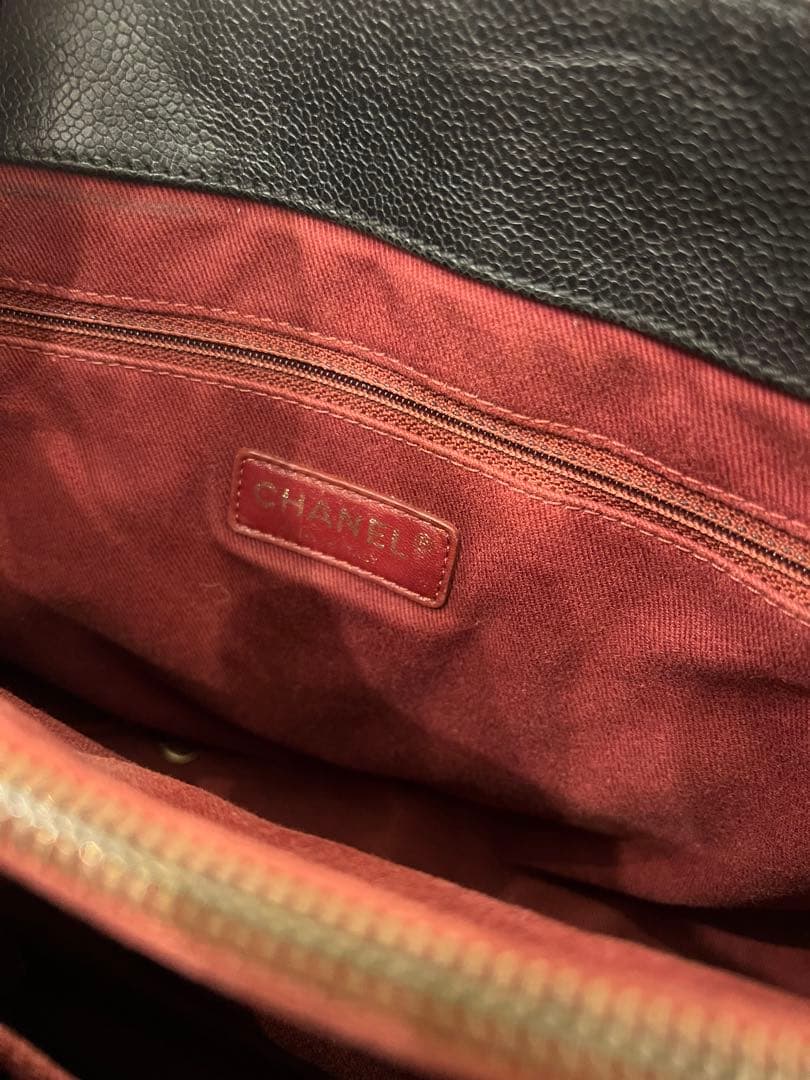 CHANEL ブラックレザー トートバッグ