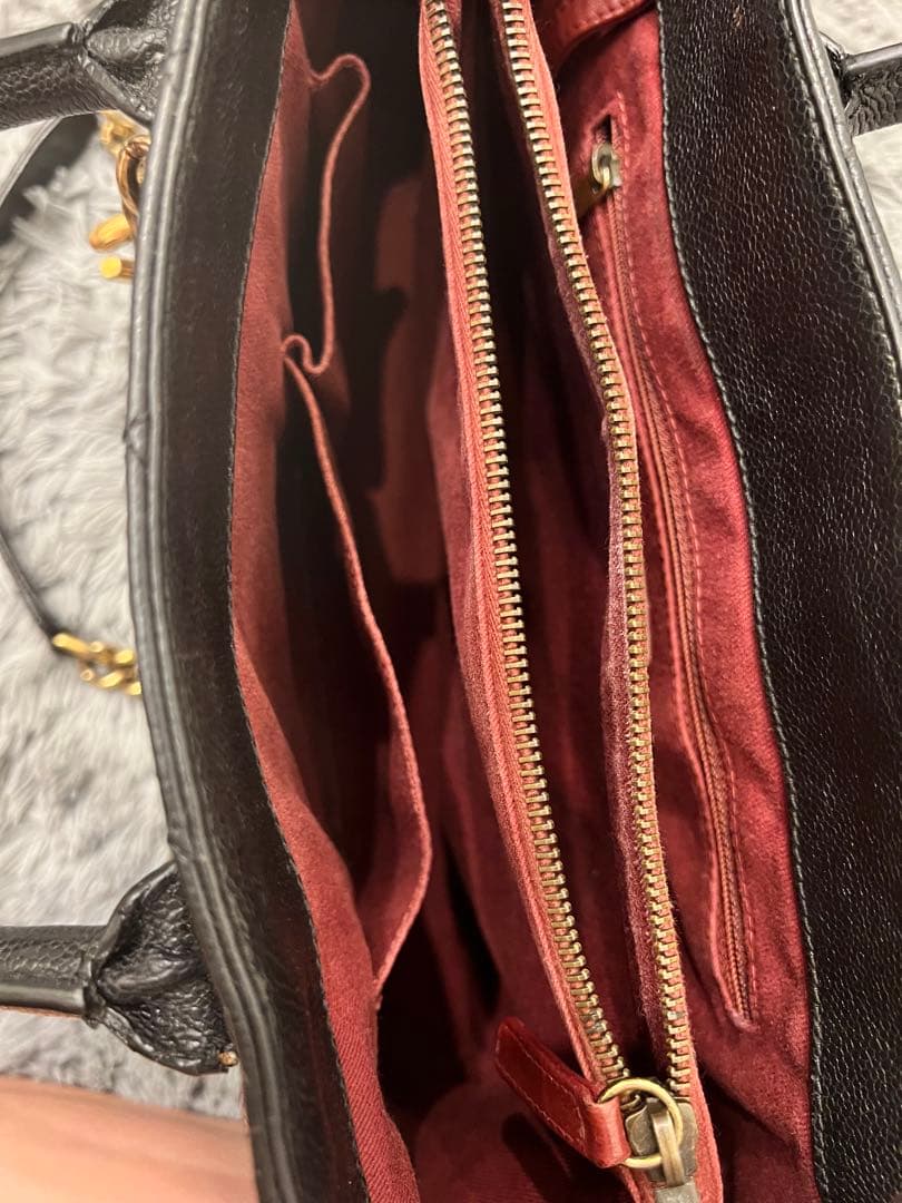 CHANEL ブラックレザー トートバッグ