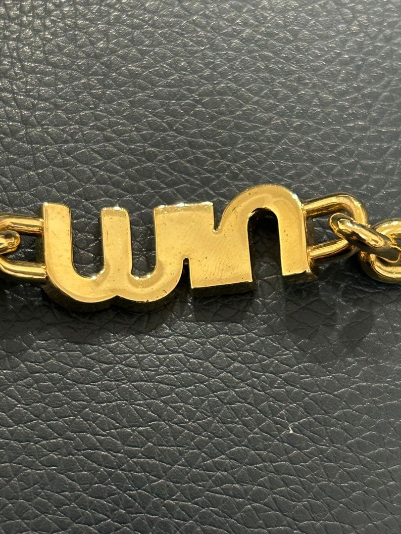 希少★MIU MIU メタルロゴチェーンブレスレット