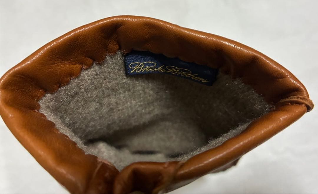 ブルックスブラザーズ　ラムスキン　カシミヤライニング　グローブ　ブラウン