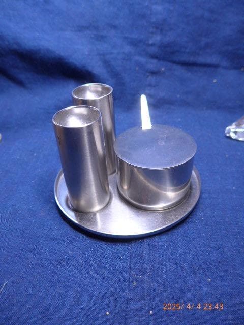 貴重STELTON Cylinda-Line ソルト、ペッパー、マスタードセット