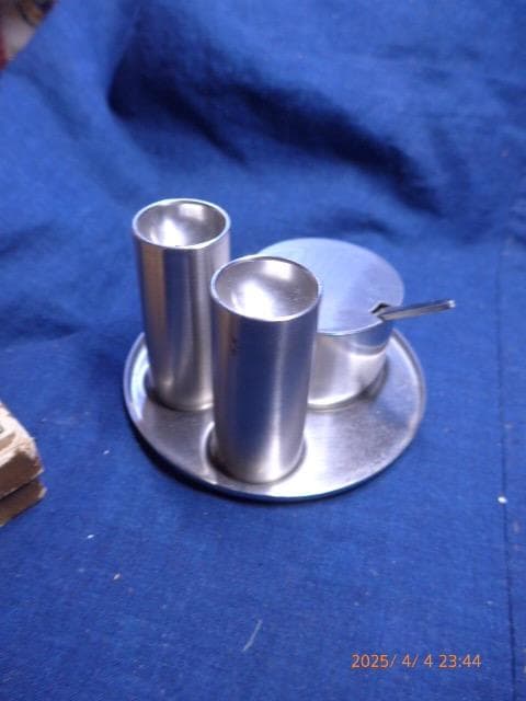 貴重STELTON Cylinda-Line ソルト、ペッパー、マスタードセット