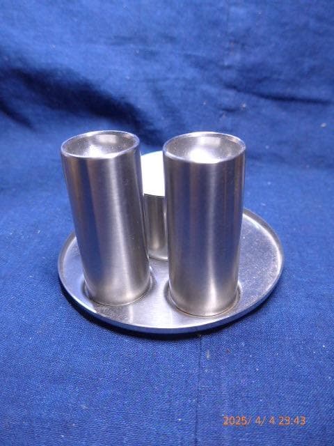 貴重STELTON Cylinda-Line ソルト、ペッパー、マスタードセット