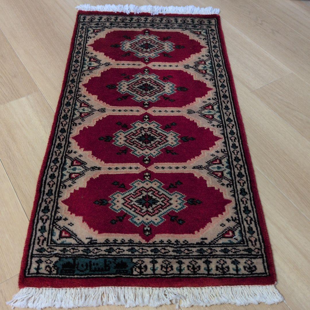 44x84cmパキスタン手織りマット(413)ギャッベ・ペルシャ・毛・じゅうたん