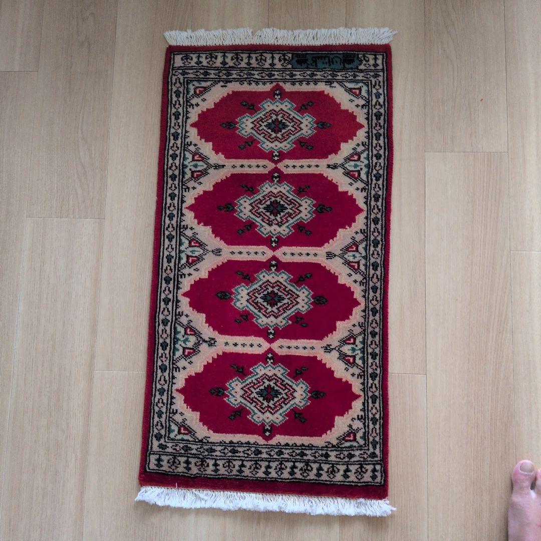 44x84cmパキスタン手織りマット(413)ギャッベ・ペルシャ・毛・じゅうたん