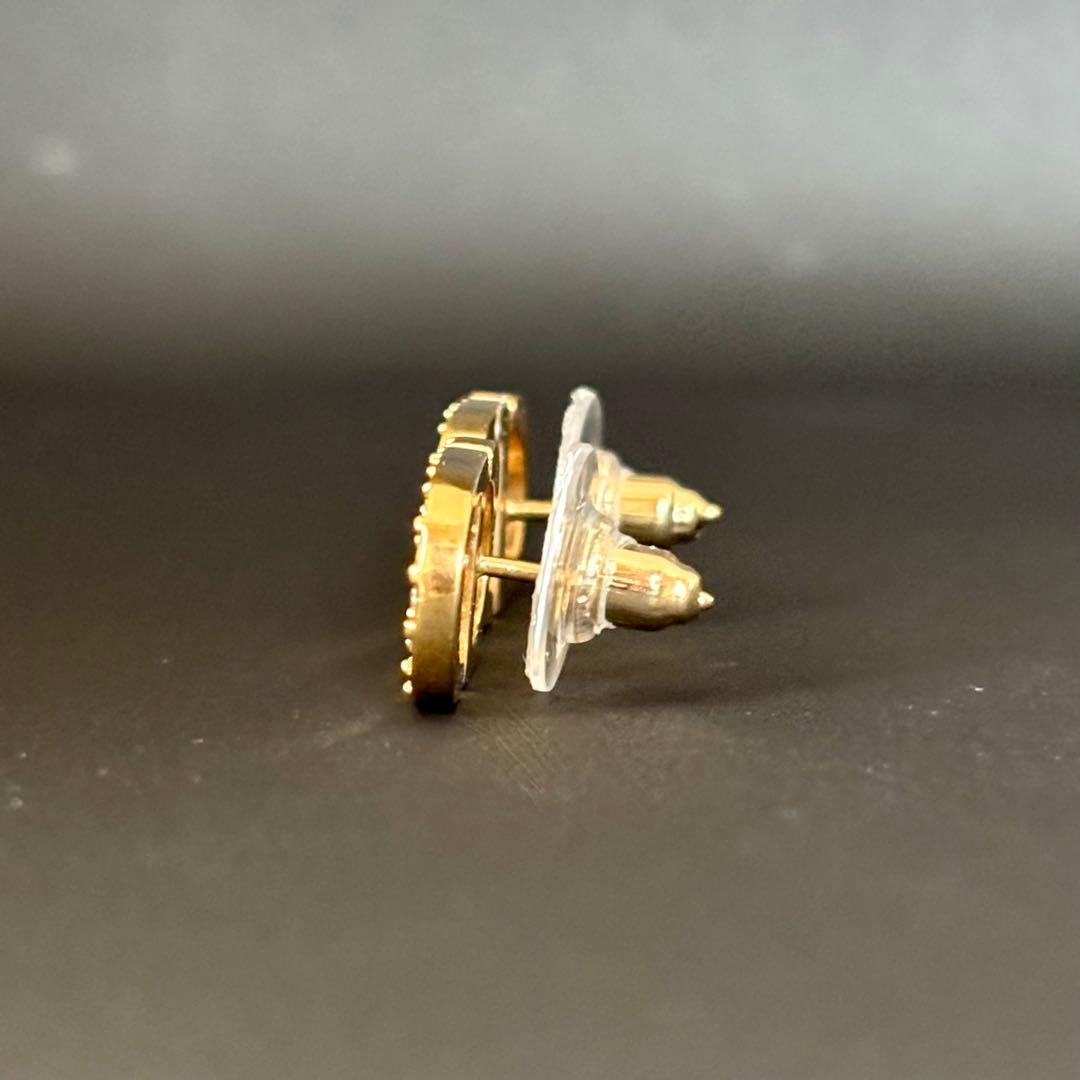 【美品】【クリスチャンディオール】PETIT CDスタッドピアス ラインストーン
