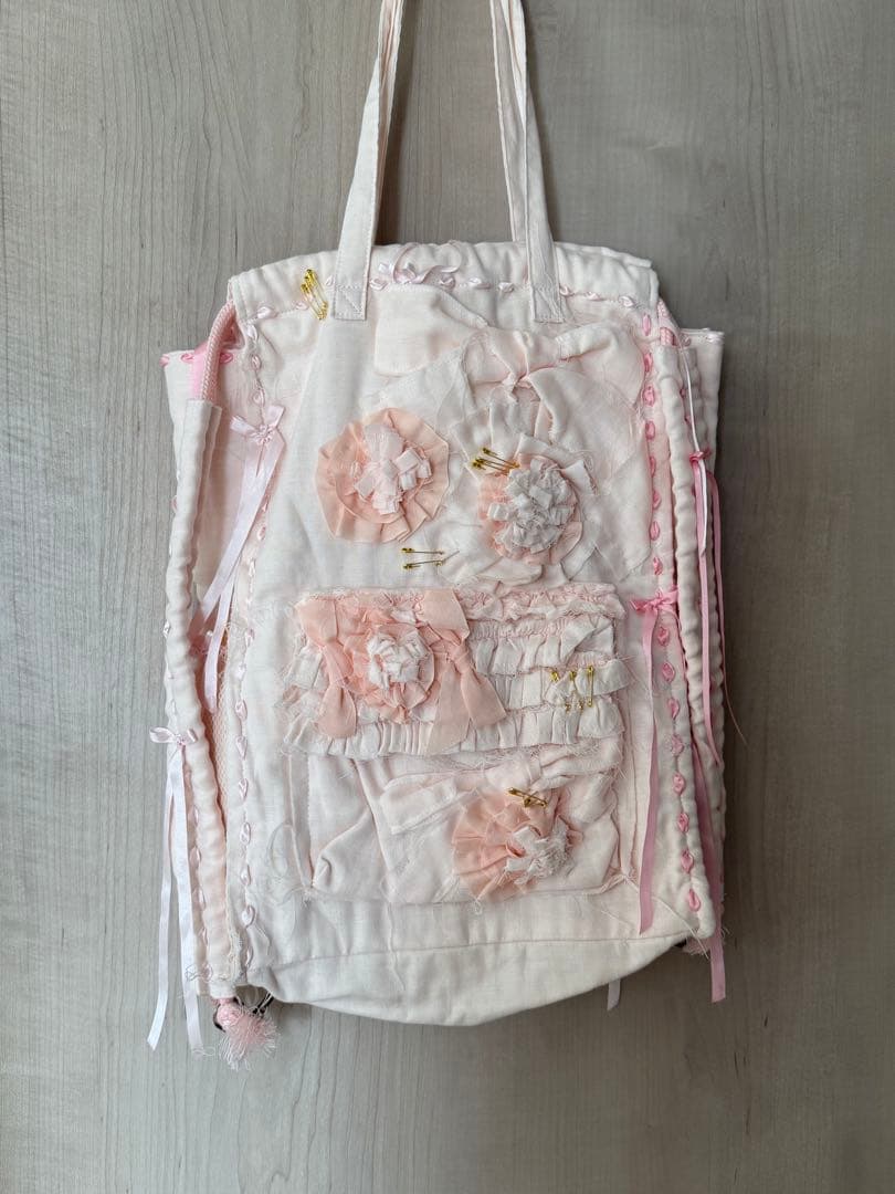 ケイスケカンダ　punkの花咲くガーゼリュック　ピンク