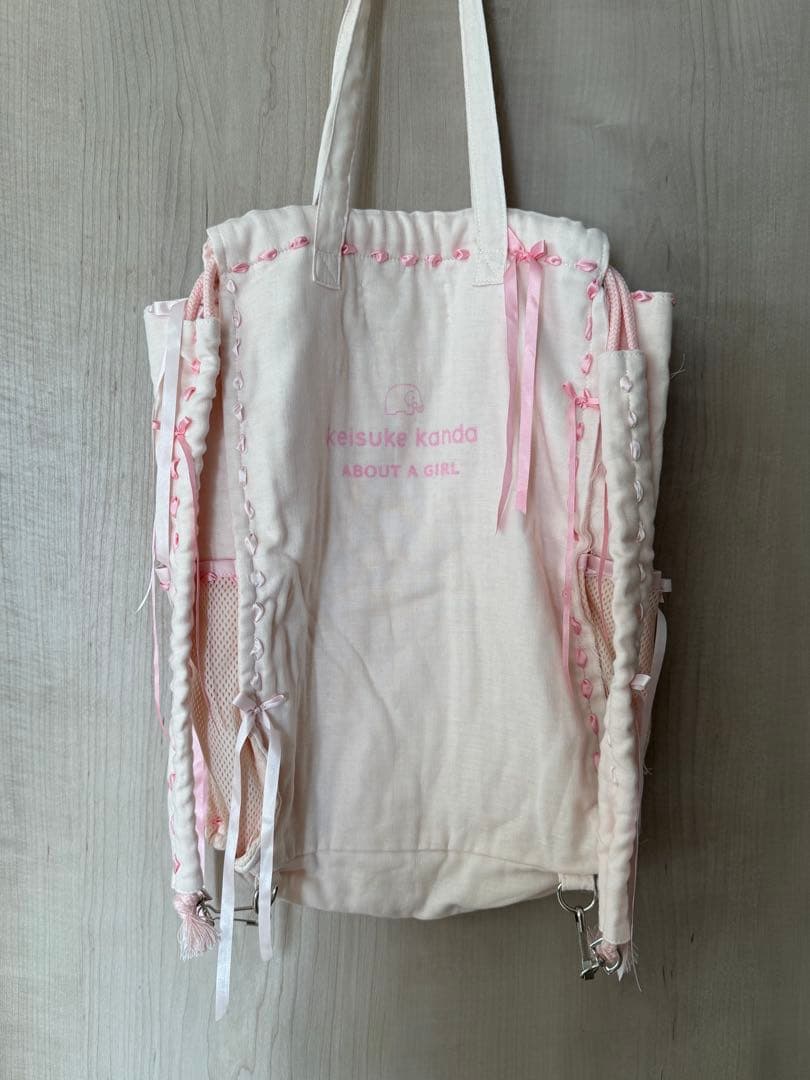 ケイスケカンダ　punkの花咲くガーゼリュック　ピンク