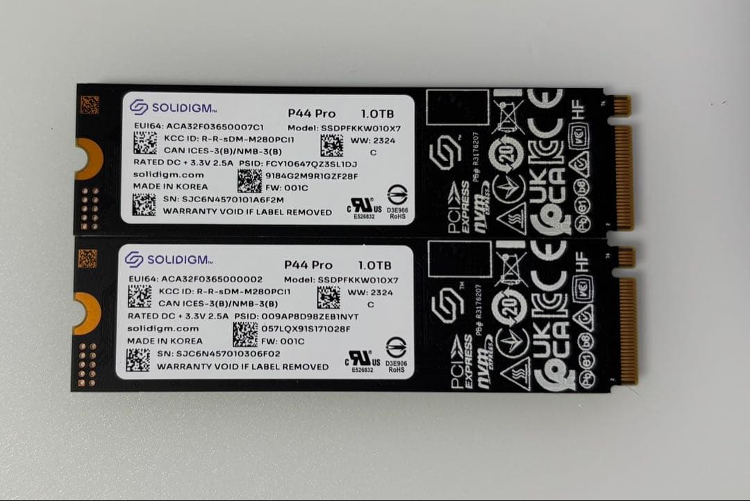 内蔵型SSD SOLIDIGM P44 Pro 1TB M.2 SSD