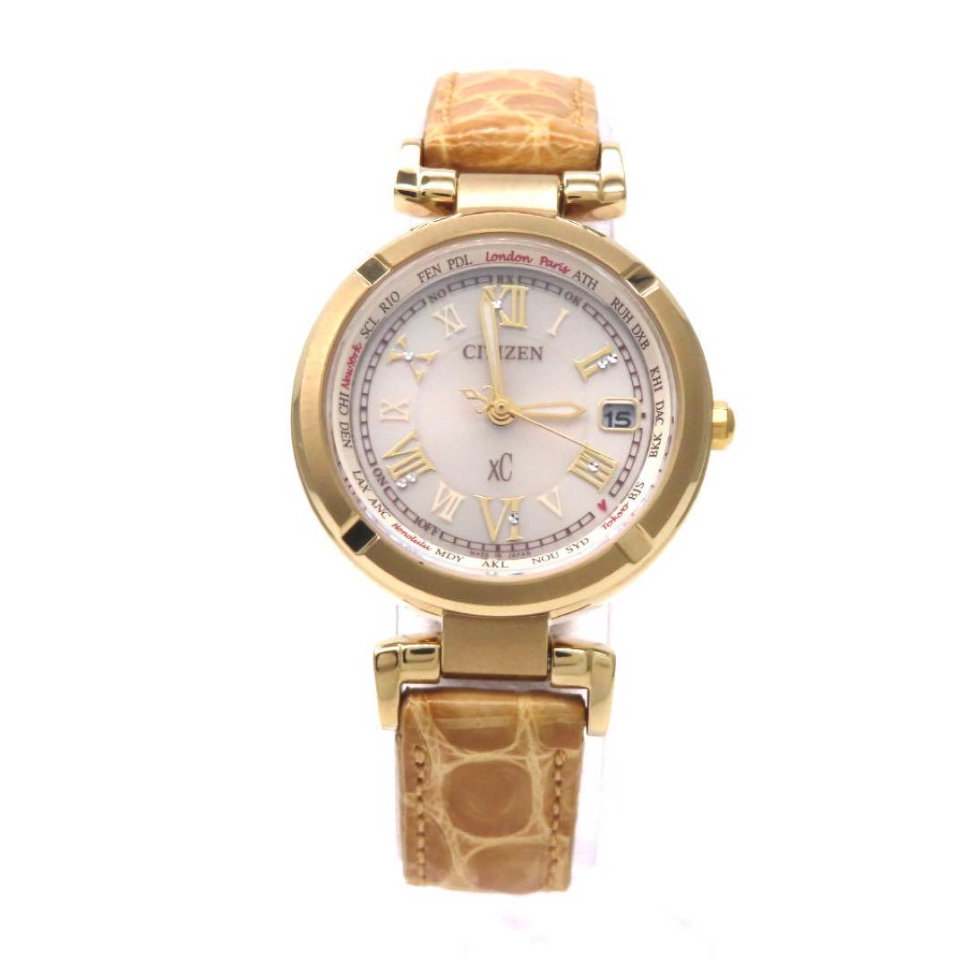 極美品 EC1115 08A クロスシー 電波ソーラー シチズン 時計 ゴールド