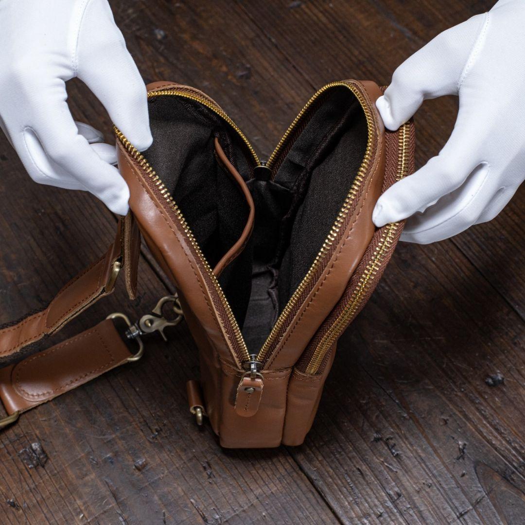 ワンショルダーバッグ ボディバッグ ウエストポーチ メンズ ブラウン 茶色