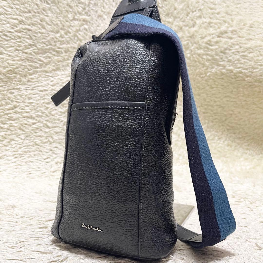 【美品】ポールスミス　ボディバッグ　ショルダーバッグ　メンズ　レザー　黒