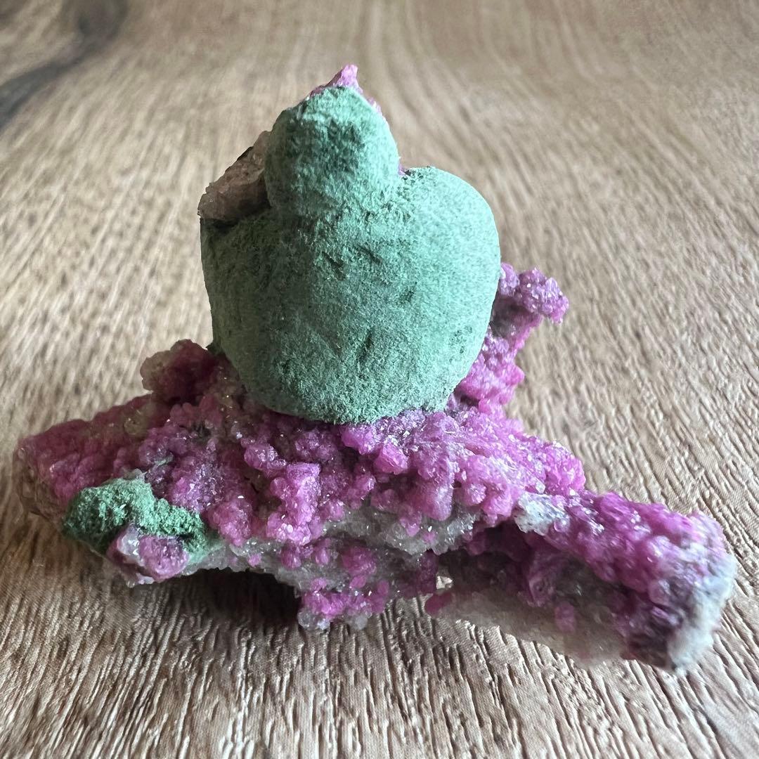 コバルトカルサイト マラカイト ③ 共生 鉱物 標本 原石