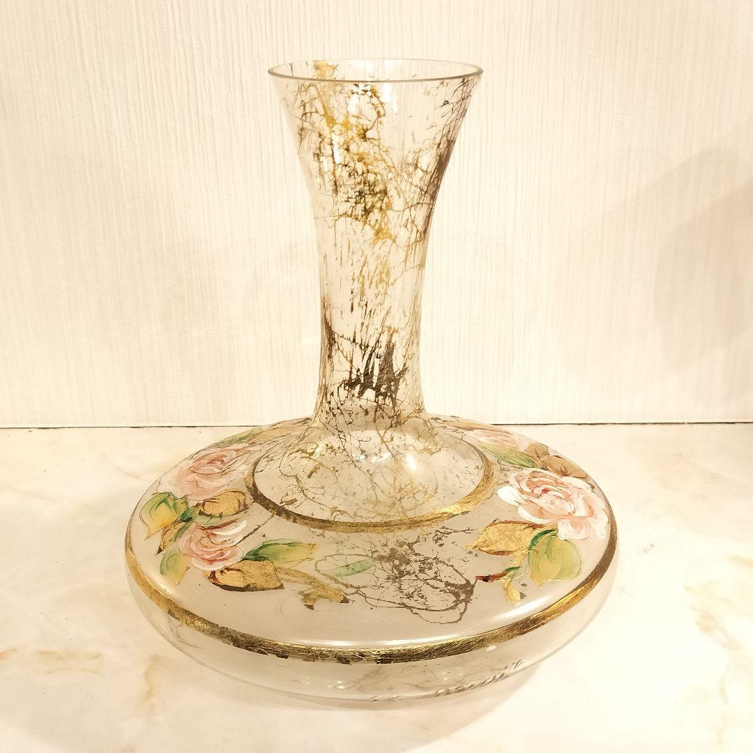 ヴィンテージ ハンドペイント フラワーベース 花瓶
