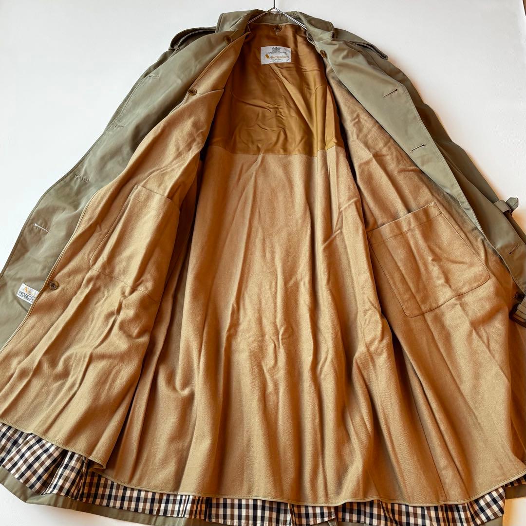 極美品✨アクアスキュータム　トレンチコート　長袖ライナー　ベルト　玉虫　マキシ丈