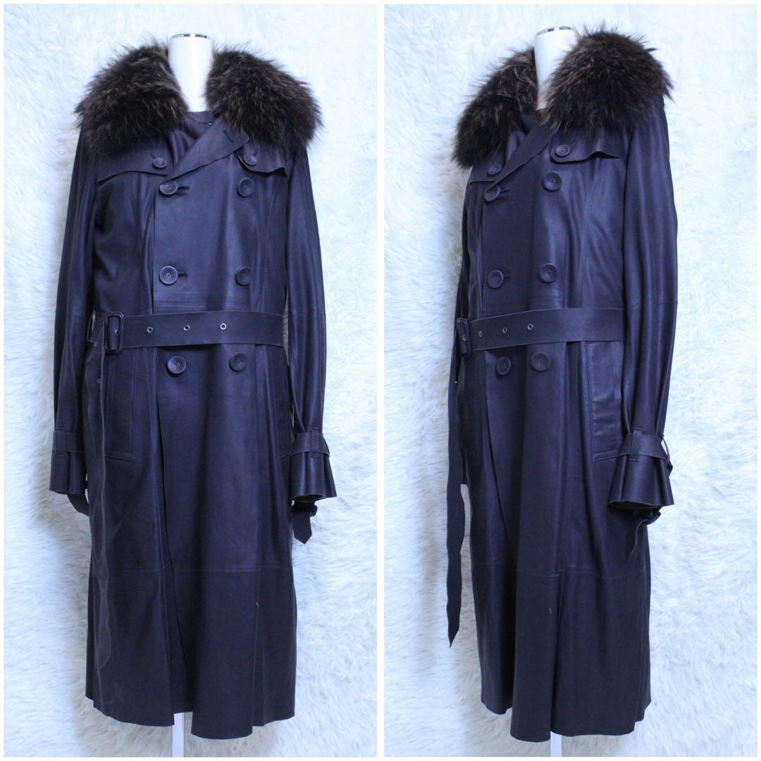 高級 rawtus raw+ ロウタス ヤギ革 トレンチコート カシミヤライナー