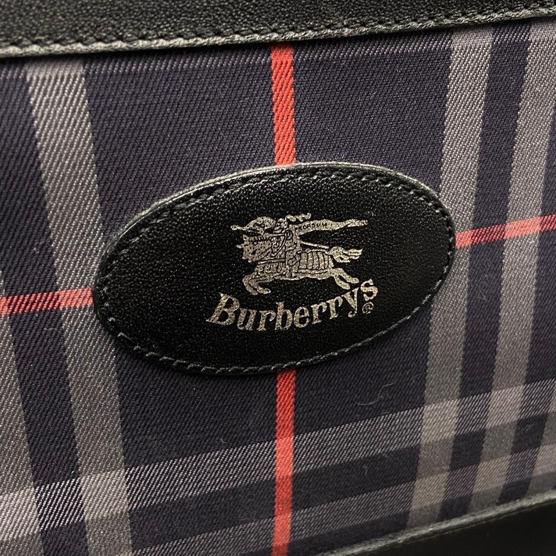 バーバリー ノバチェック ボストンバッグ ネイビー ブラック