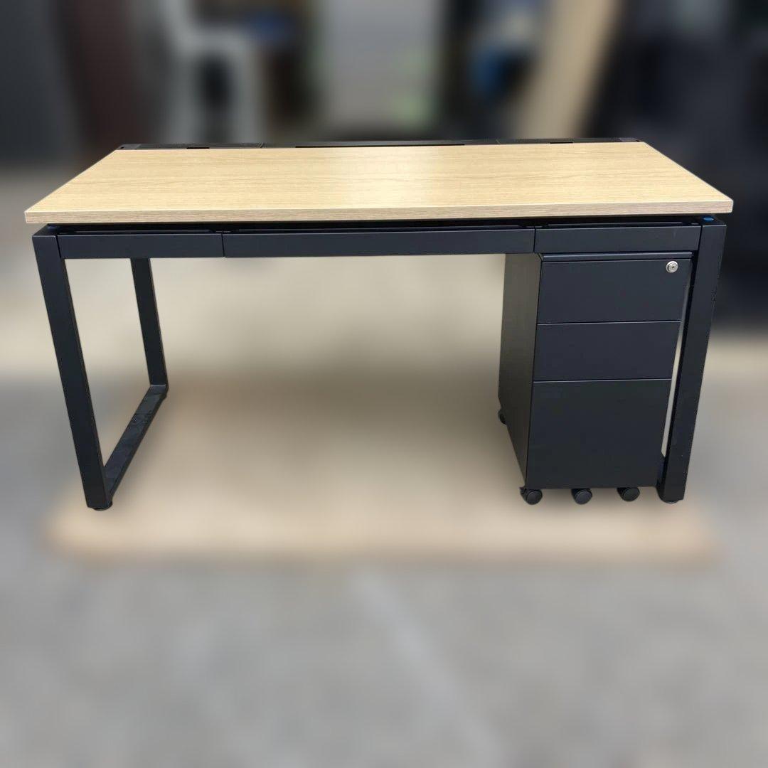 【美品】PLENO 平デスク　 事務机　キャスター付き引き出しセット　1台セット