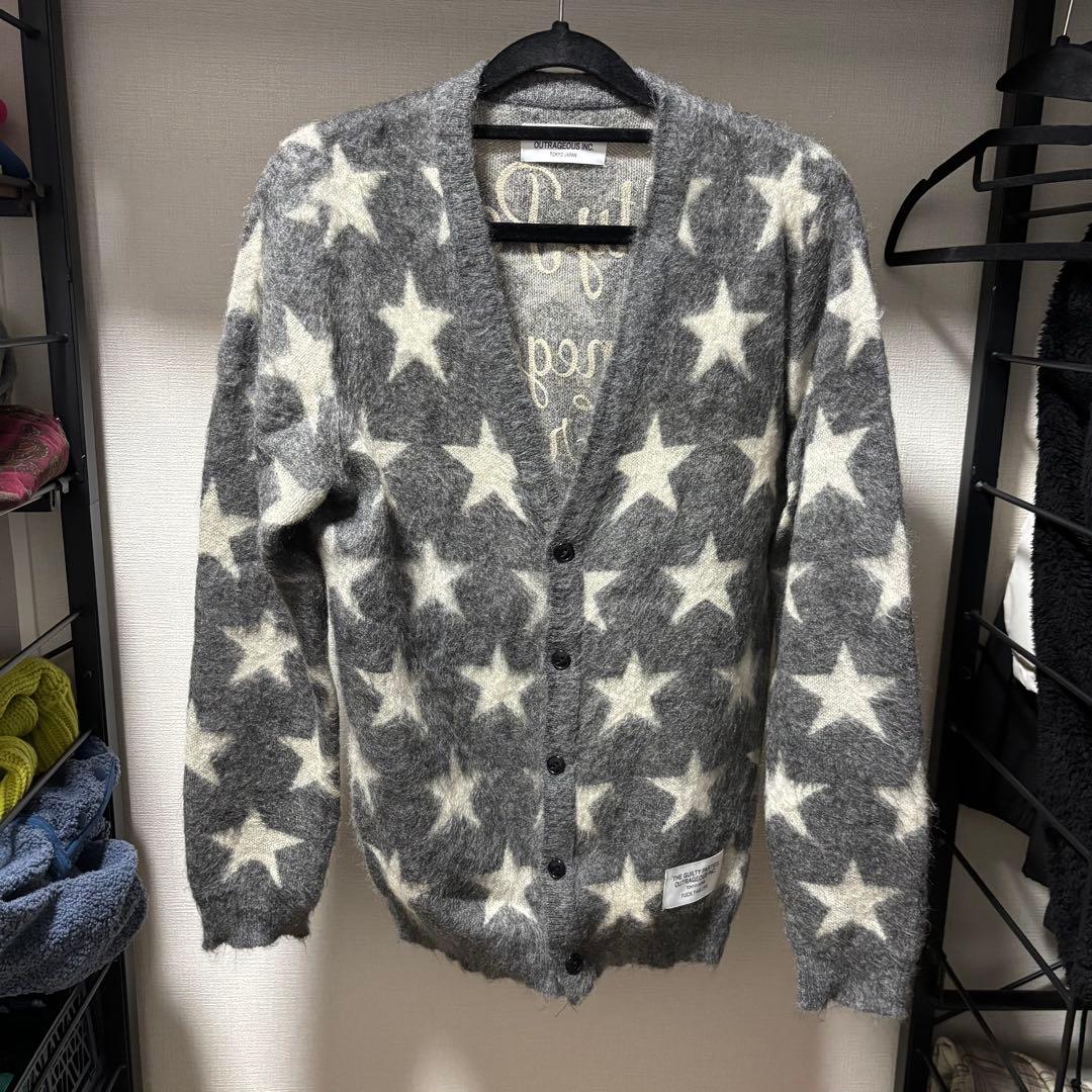 WAKOMARIA ワコマリア　 星柄カーディガン　モヘア　スター柄