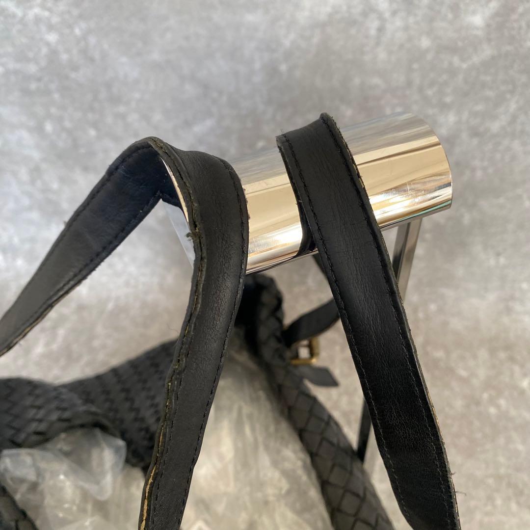 ボッテガヴェネタ チェスタ トートバッグ イントレチャート　ブラック　黒　肩がけ