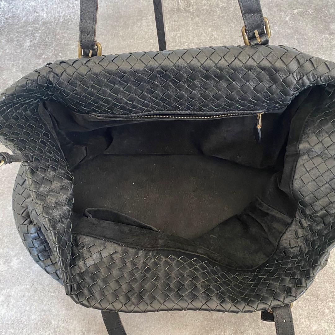 ボッテガヴェネタ チェスタ トートバッグ イントレチャート　ブラック　黒　肩がけ