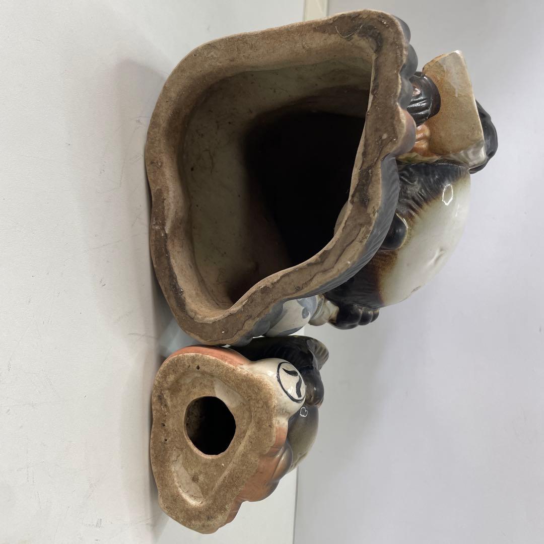 狸の陶器置物セット（大・小）