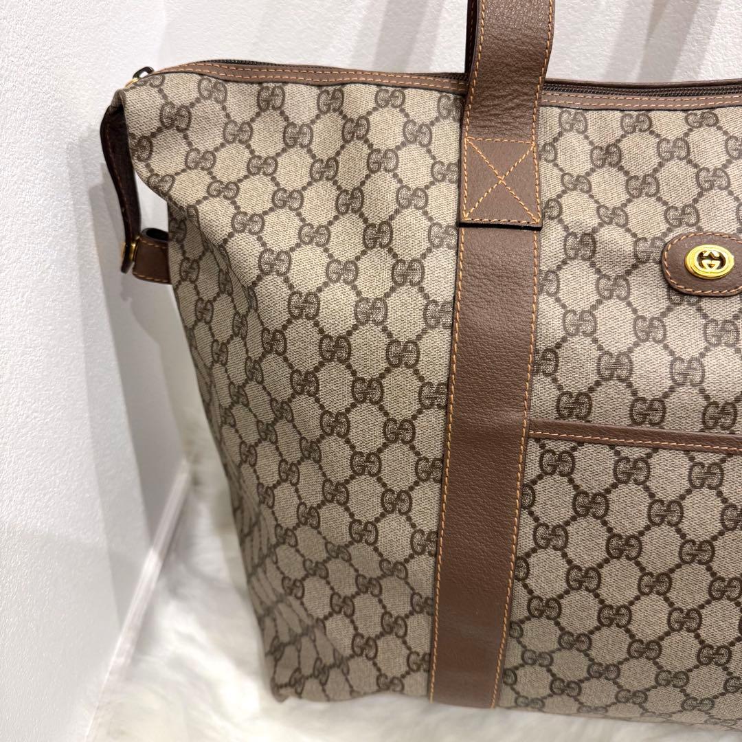 【美品】　GUCCI グッチ　GGボストンバッグ　ヴィンテージ　トート