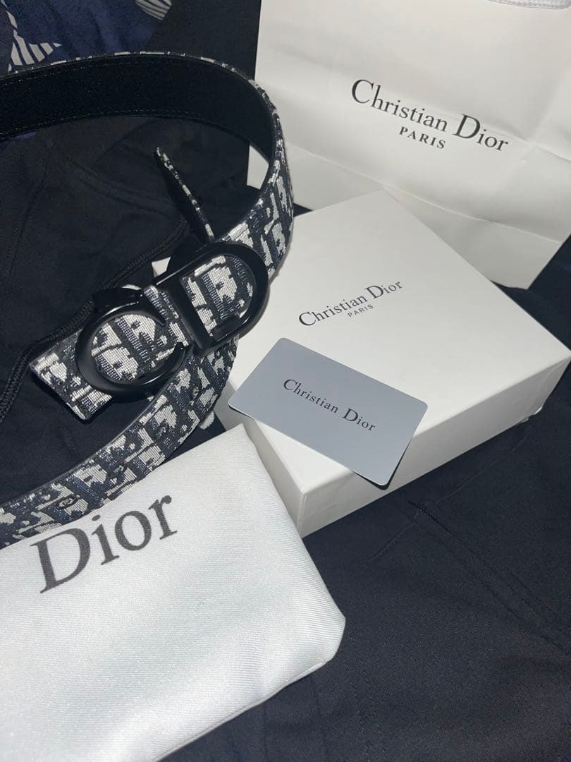 らいさん専用 Dior ロゴ入りレザーベルト 100