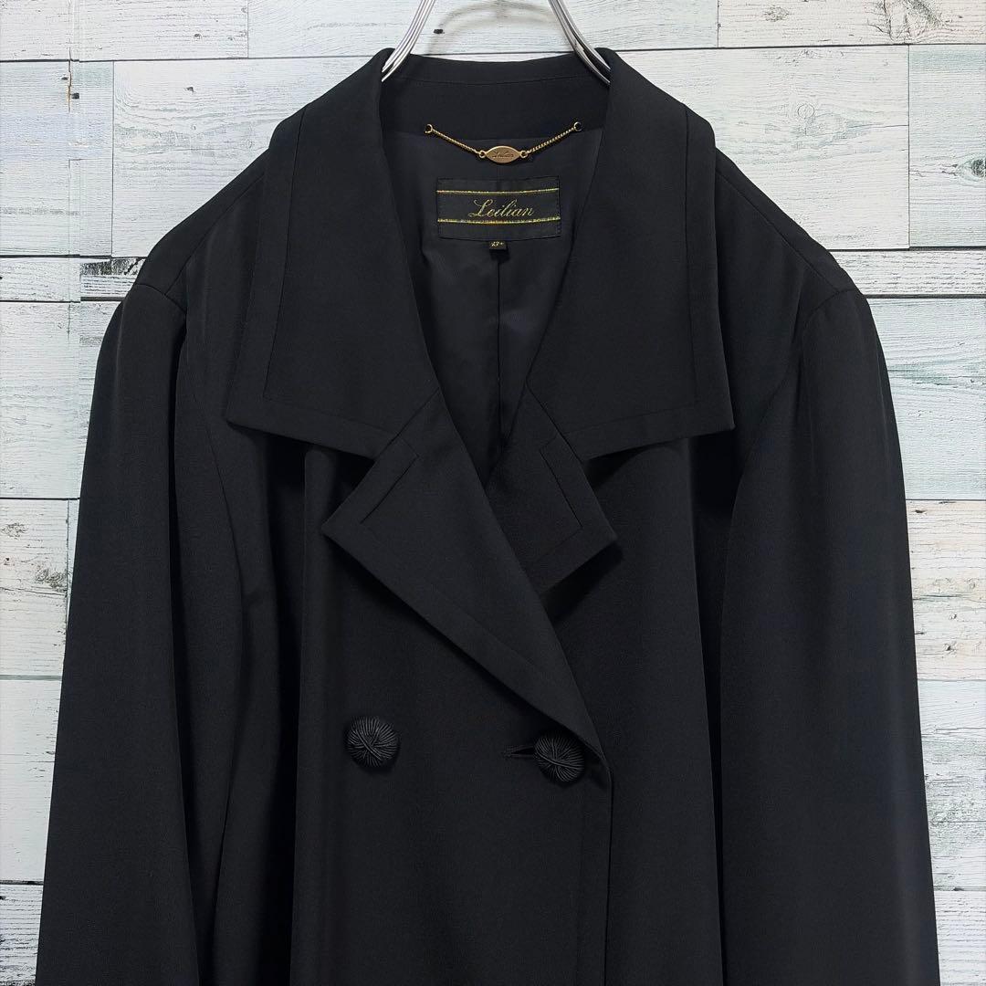 ☆大きいサイズ・13＋☆レリアン　ダブルコート　ロングコート　装飾ボタン　シルク