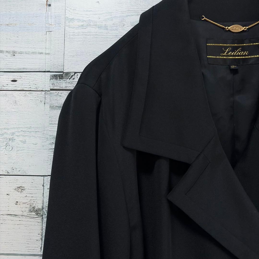 ☆大きいサイズ・13＋☆レリアン　ダブルコート　ロングコート　装飾ボタン　シルク