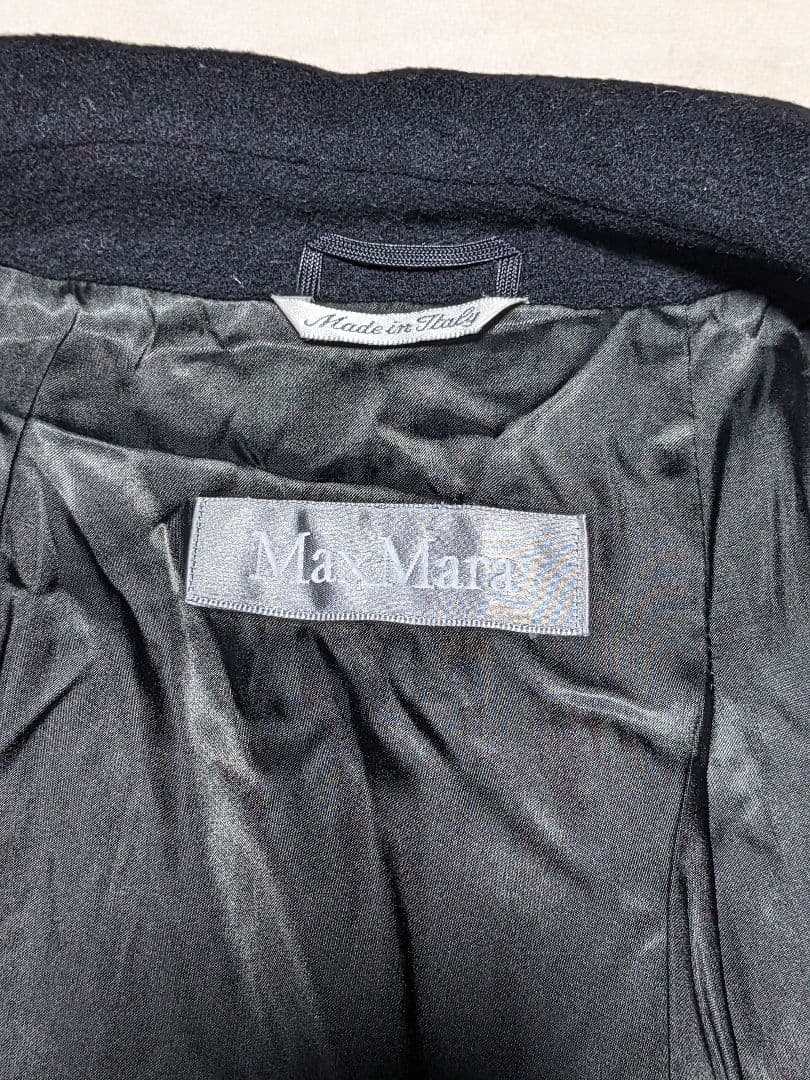 MaxMara マックスマーラ　マキシ丈　スーパーロングコート　黒　銀タグ