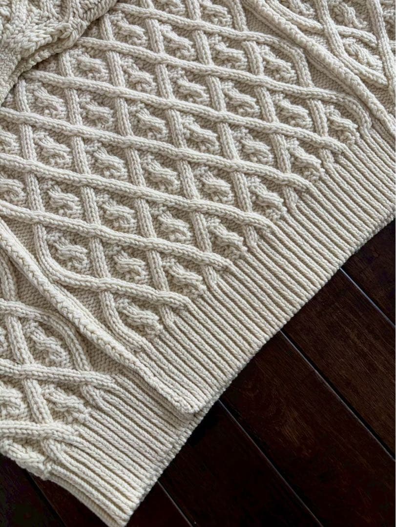 AURALEE/美品 19AW メリノウール ケーブルニット アイボリー 1