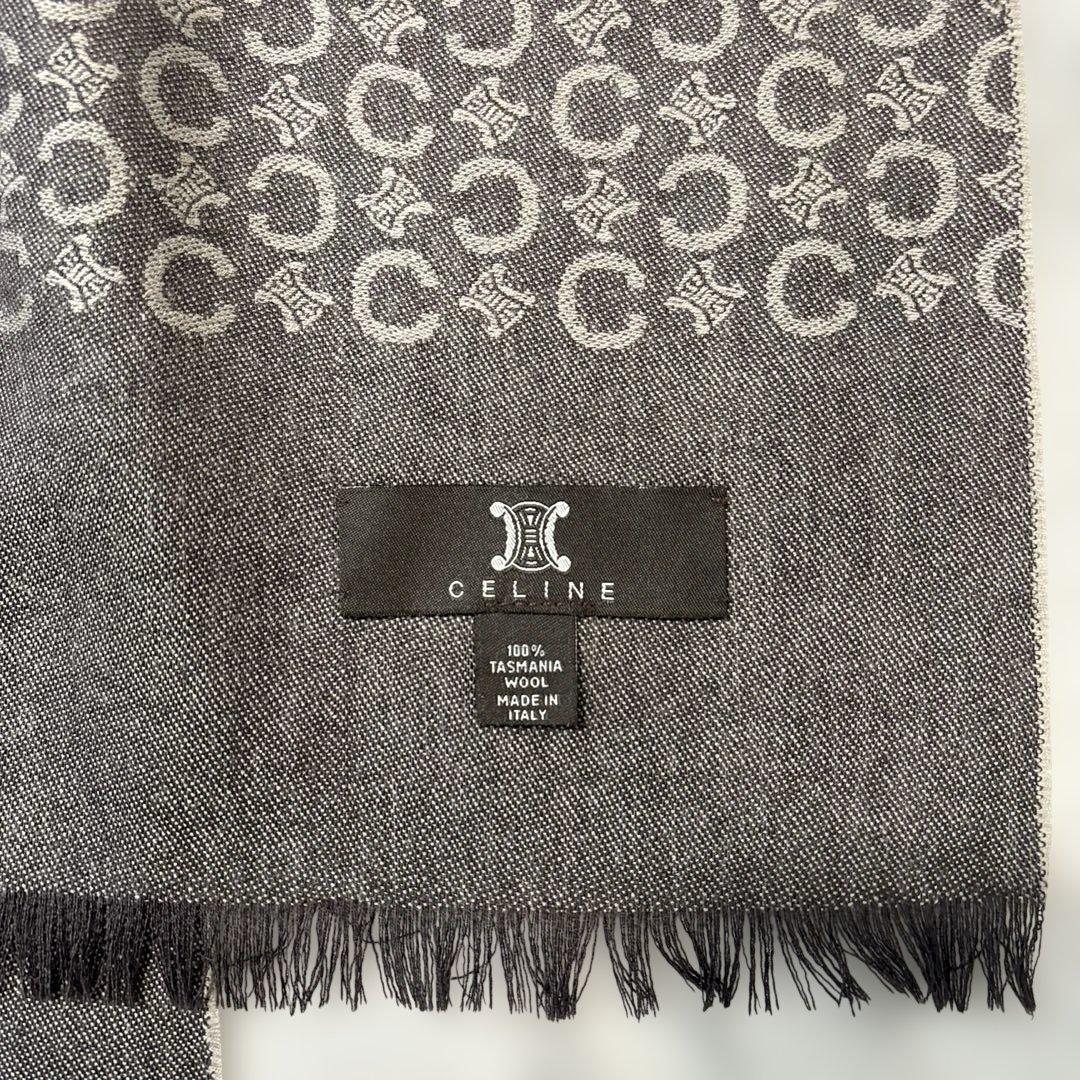 セリーヌ CELINE 薄手マフラー ショール ブラウン ウール100%