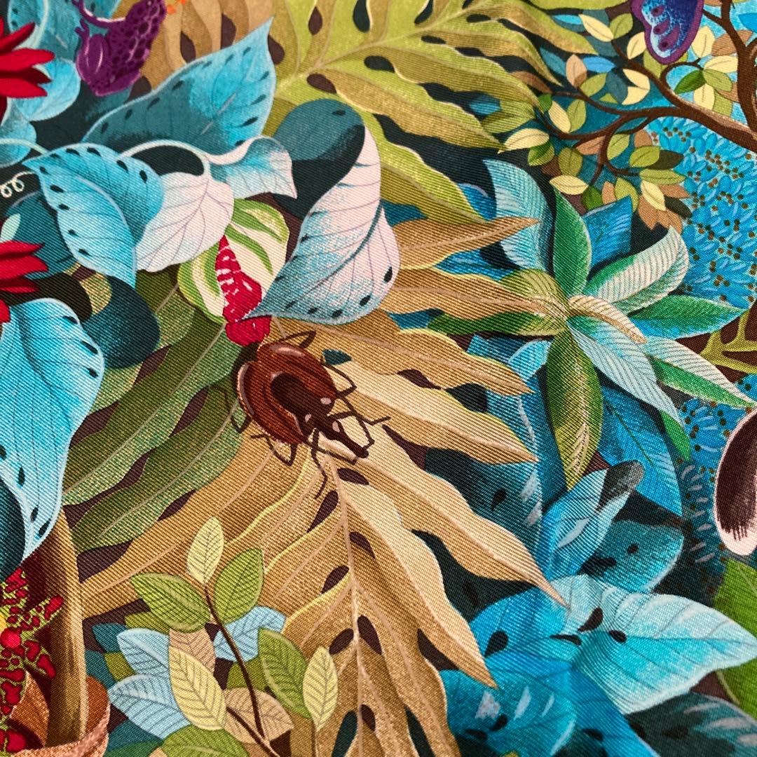 希少エルメスカレ90生命の森　希少エルメスカラーオレンジベース