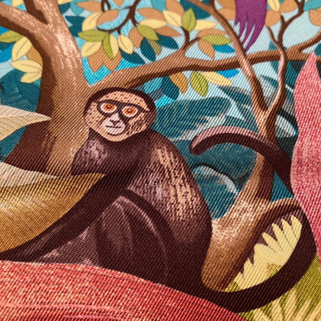 希少エルメスカレ90生命の森　希少エルメスカラーオレンジベース