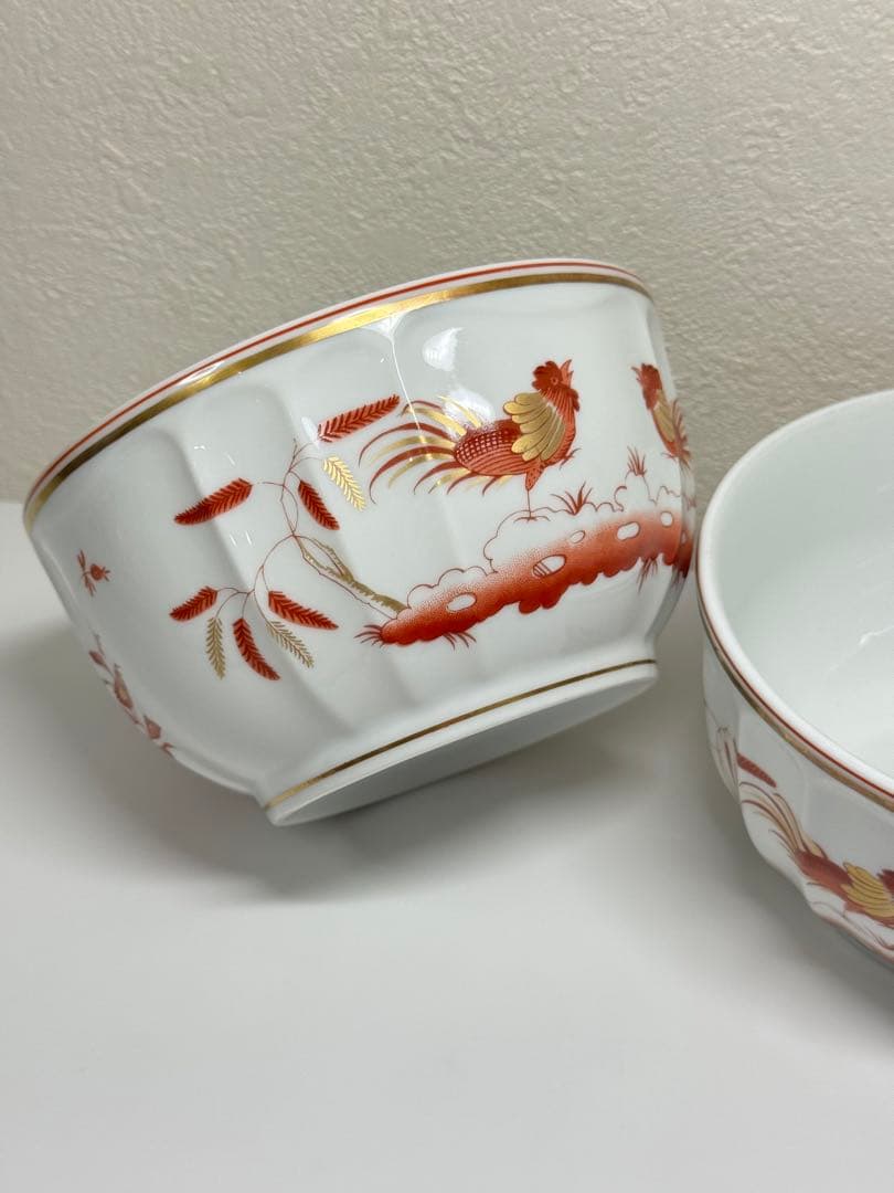 【高級】Richard Ginori レッドコック ボウル 2個セット