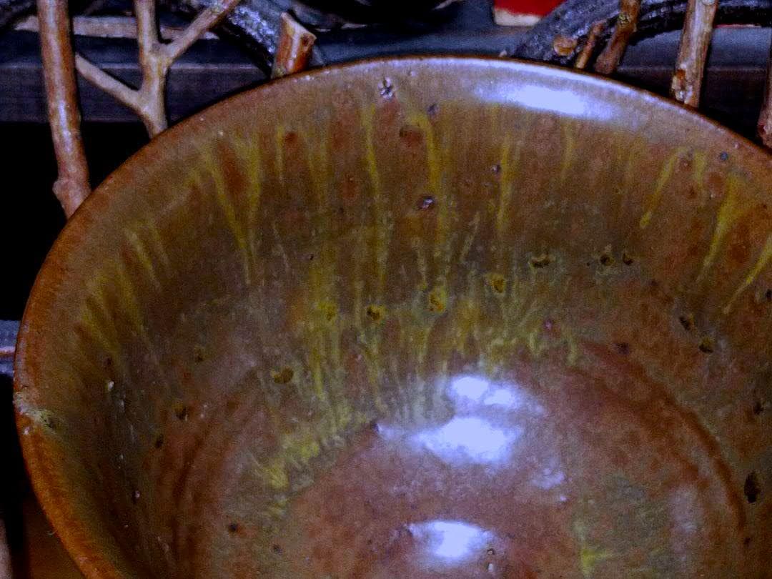 ♥極上　柿の蔕　茶碗　桐箱付き　骨董品　古玩