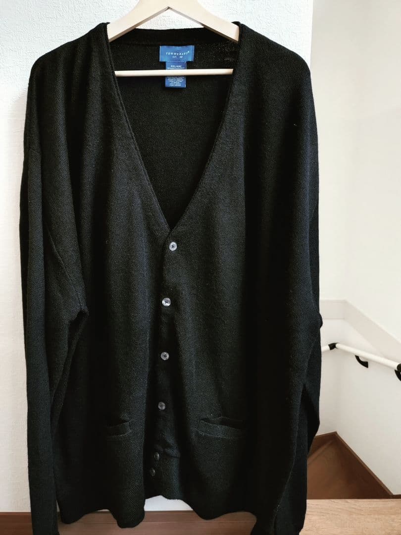USA製 タウンクラフト　黒　ブラック　カーディガン　ビンテージ　ラコステ