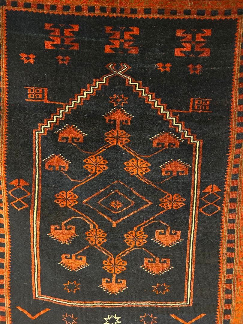 【一点物】最終値下げ貴重ヤージュベディルアンティーク絨毯トライバルラグ