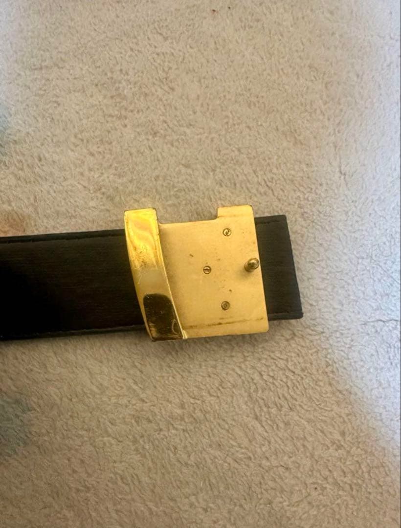 2*様 LOUIS VUITTON ブラックレザーベルト